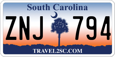 SC license plate ZNJ794