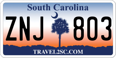 SC license plate ZNJ803