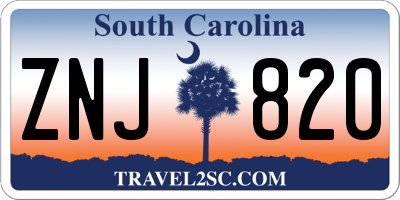 SC license plate ZNJ820