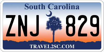 SC license plate ZNJ829