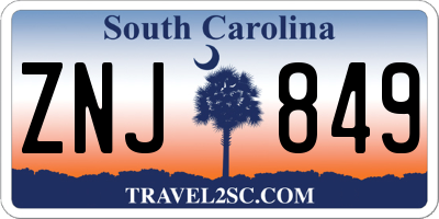 SC license plate ZNJ849