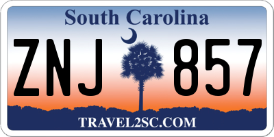 SC license plate ZNJ857