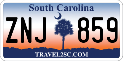 SC license plate ZNJ859