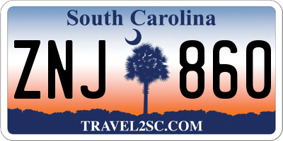 SC license plate ZNJ860