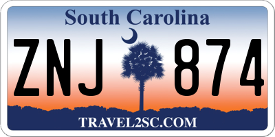 SC license plate ZNJ874