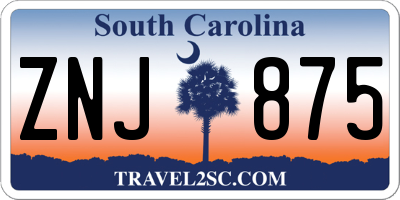 SC license plate ZNJ875