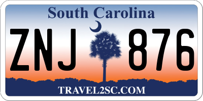 SC license plate ZNJ876
