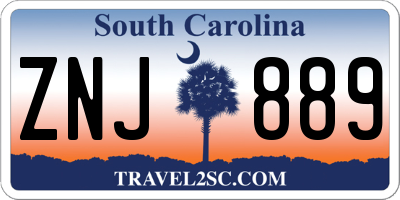 SC license plate ZNJ889