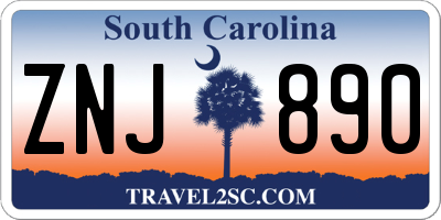 SC license plate ZNJ890