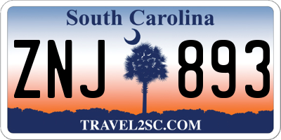 SC license plate ZNJ893