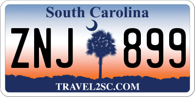 SC license plate ZNJ899