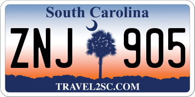 SC license plate ZNJ905