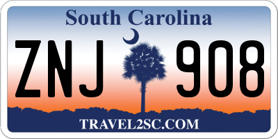 SC license plate ZNJ908
