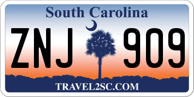 SC license plate ZNJ909