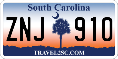 SC license plate ZNJ910