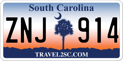 SC license plate ZNJ914