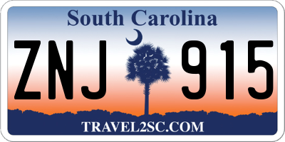 SC license plate ZNJ915