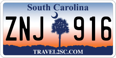 SC license plate ZNJ916
