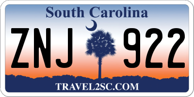 SC license plate ZNJ922