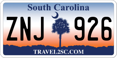 SC license plate ZNJ926