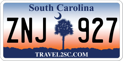 SC license plate ZNJ927