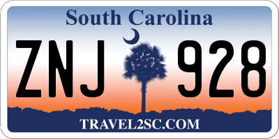 SC license plate ZNJ928