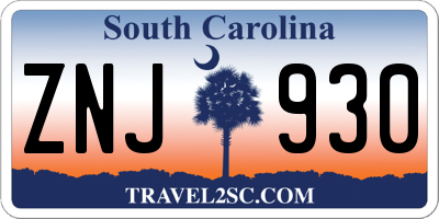 SC license plate ZNJ930