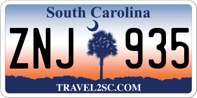 SC license plate ZNJ935