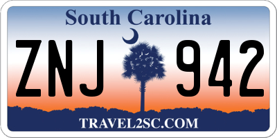 SC license plate ZNJ942