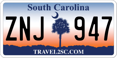 SC license plate ZNJ947