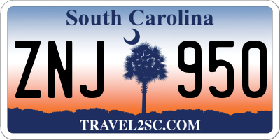 SC license plate ZNJ950