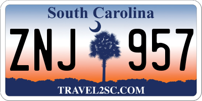 SC license plate ZNJ957