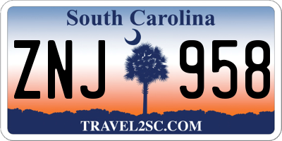 SC license plate ZNJ958