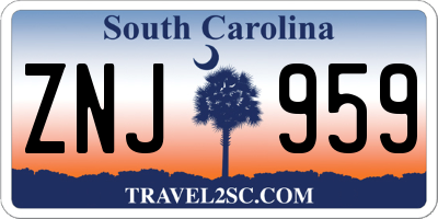 SC license plate ZNJ959