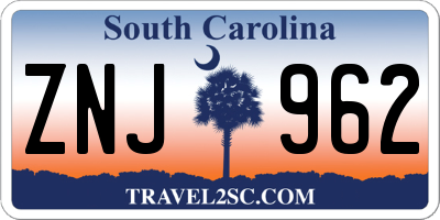 SC license plate ZNJ962