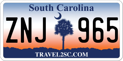 SC license plate ZNJ965