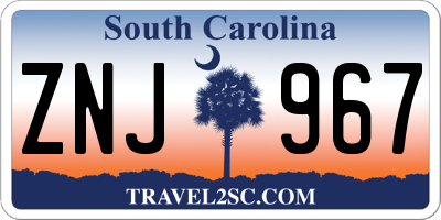 SC license plate ZNJ967