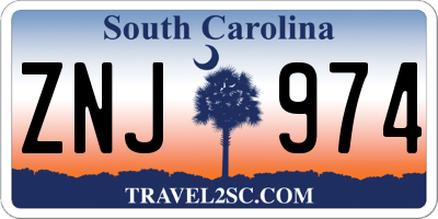 SC license plate ZNJ974