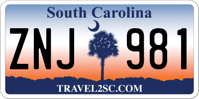 SC license plate ZNJ981