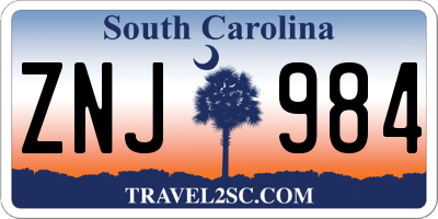 SC license plate ZNJ984