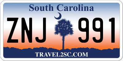 SC license plate ZNJ991