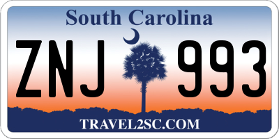 SC license plate ZNJ993