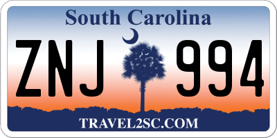 SC license plate ZNJ994