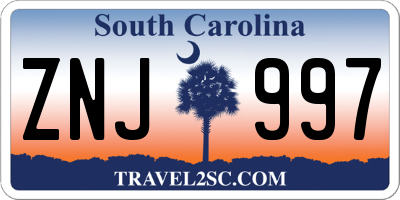 SC license plate ZNJ997