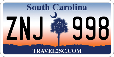 SC license plate ZNJ998