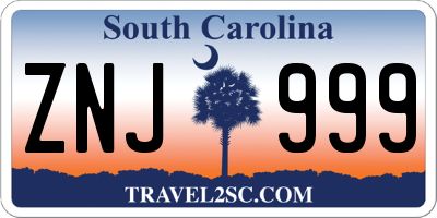 SC license plate ZNJ999