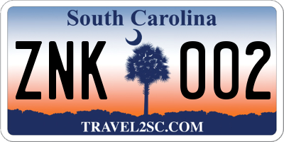SC license plate ZNK002