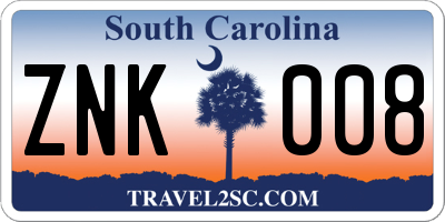 SC license plate ZNK008