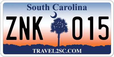 SC license plate ZNK015