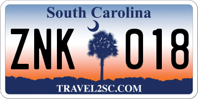 SC license plate ZNK018